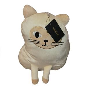 Forever 21 Stuffed Plush Cream Ivory Kitty Cat